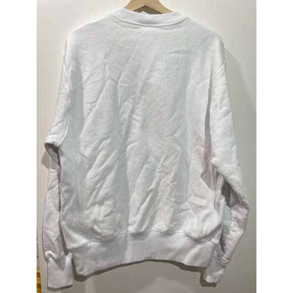 Vintage Champion Reverse Weave Sweatshirt White Medium Heavyweight - Picture 2 of 6